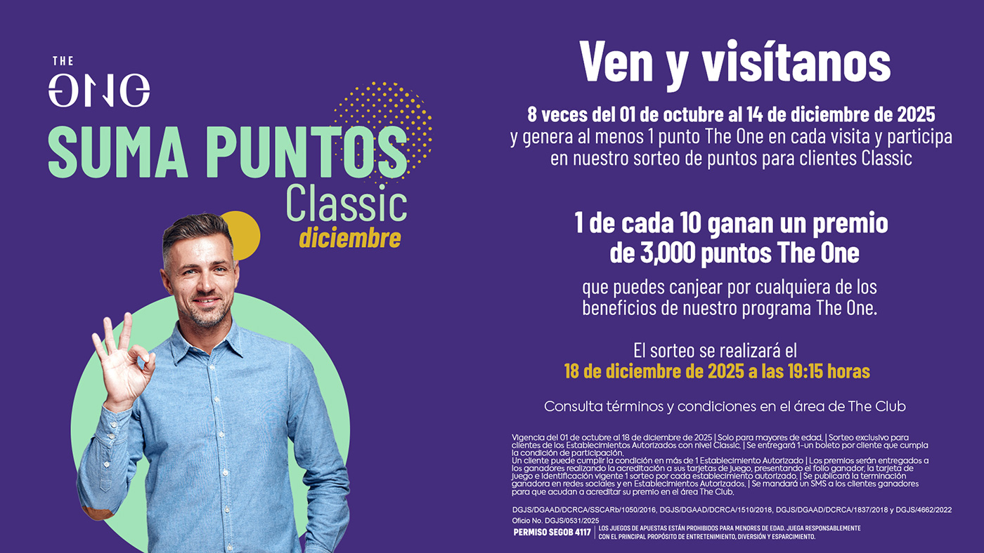 Visítanos y participa en el Sorteo SUMA PUNTOS CLASSIC Visítanos y participa en el Sorteo SUMA PUNTOS CLASSIC