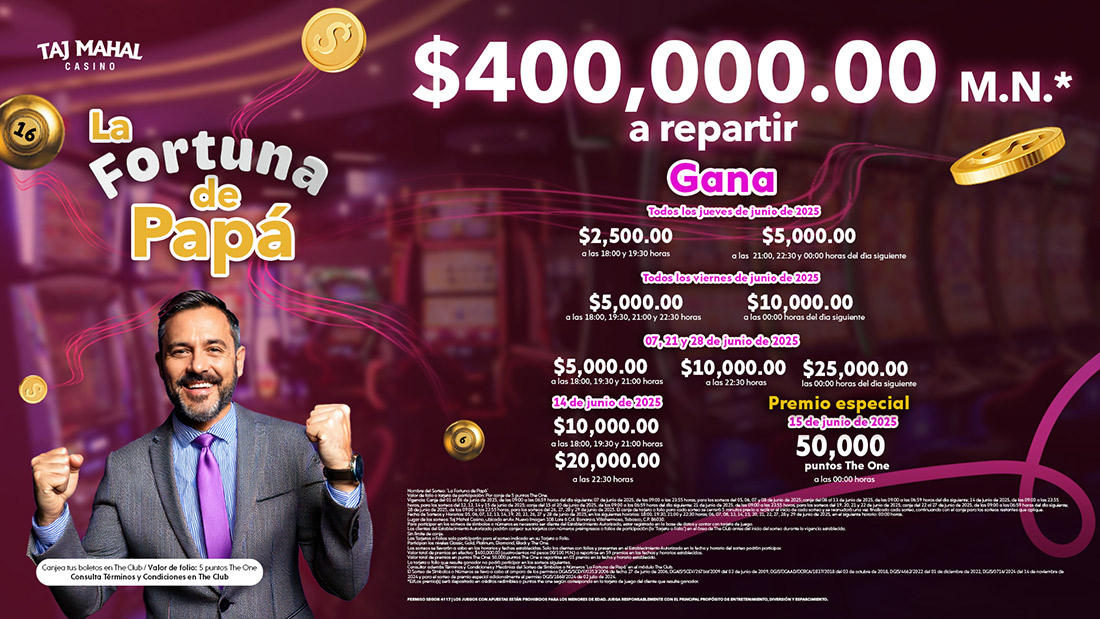 Diviértete con nuestro sorteo La Fortuna De Papá